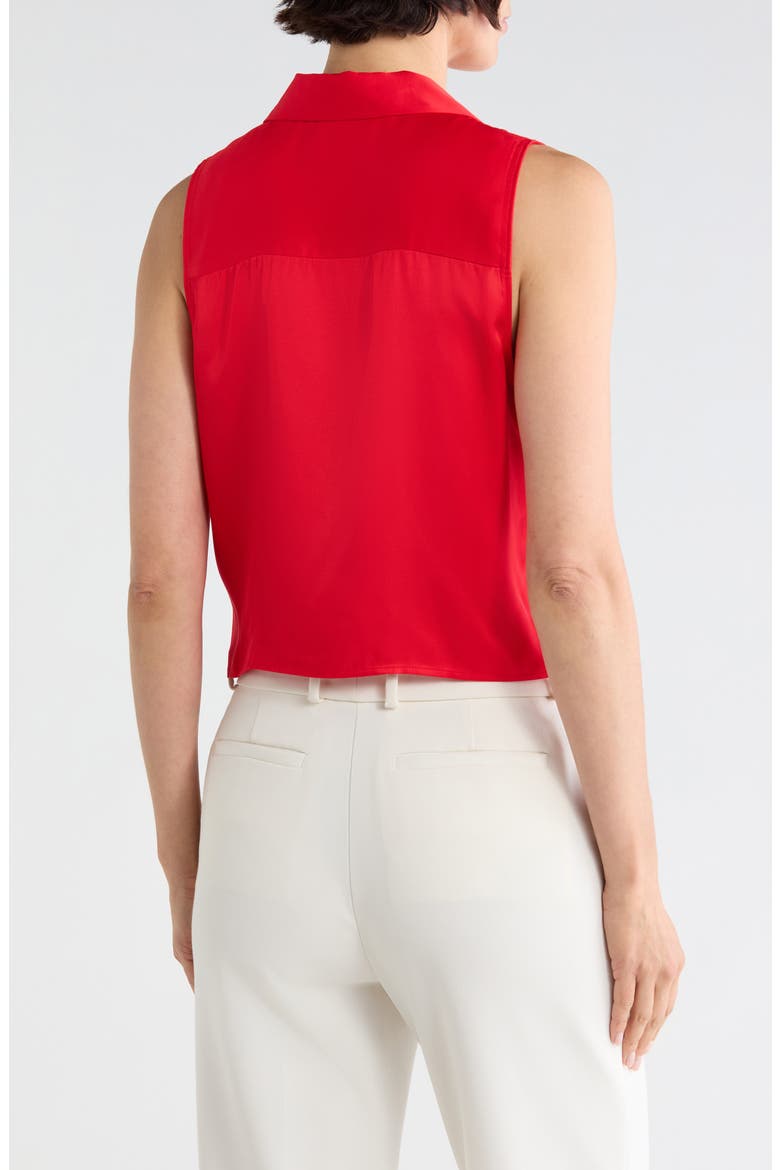 Amos Tie-Front Sleeveless Blouse, Alternate, color, HIGH RISK RED