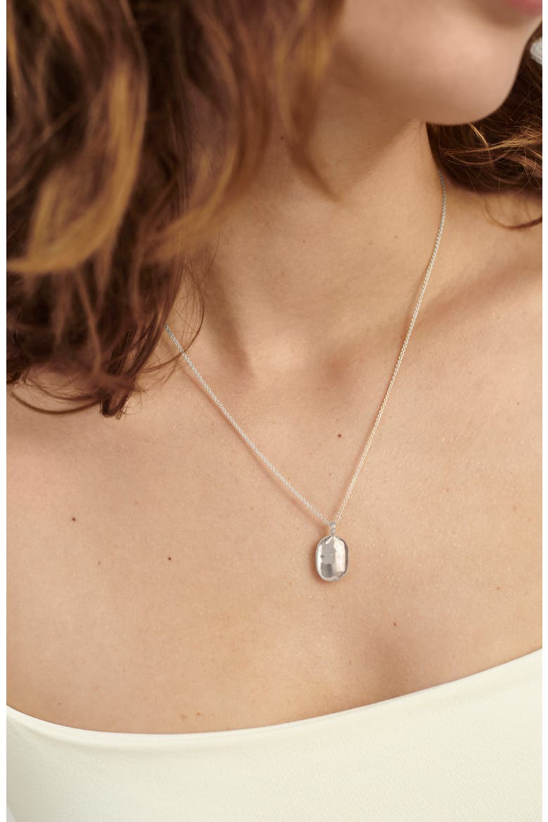 Mini ID Locket Necklace, Alternate, color, STERLING SILVER