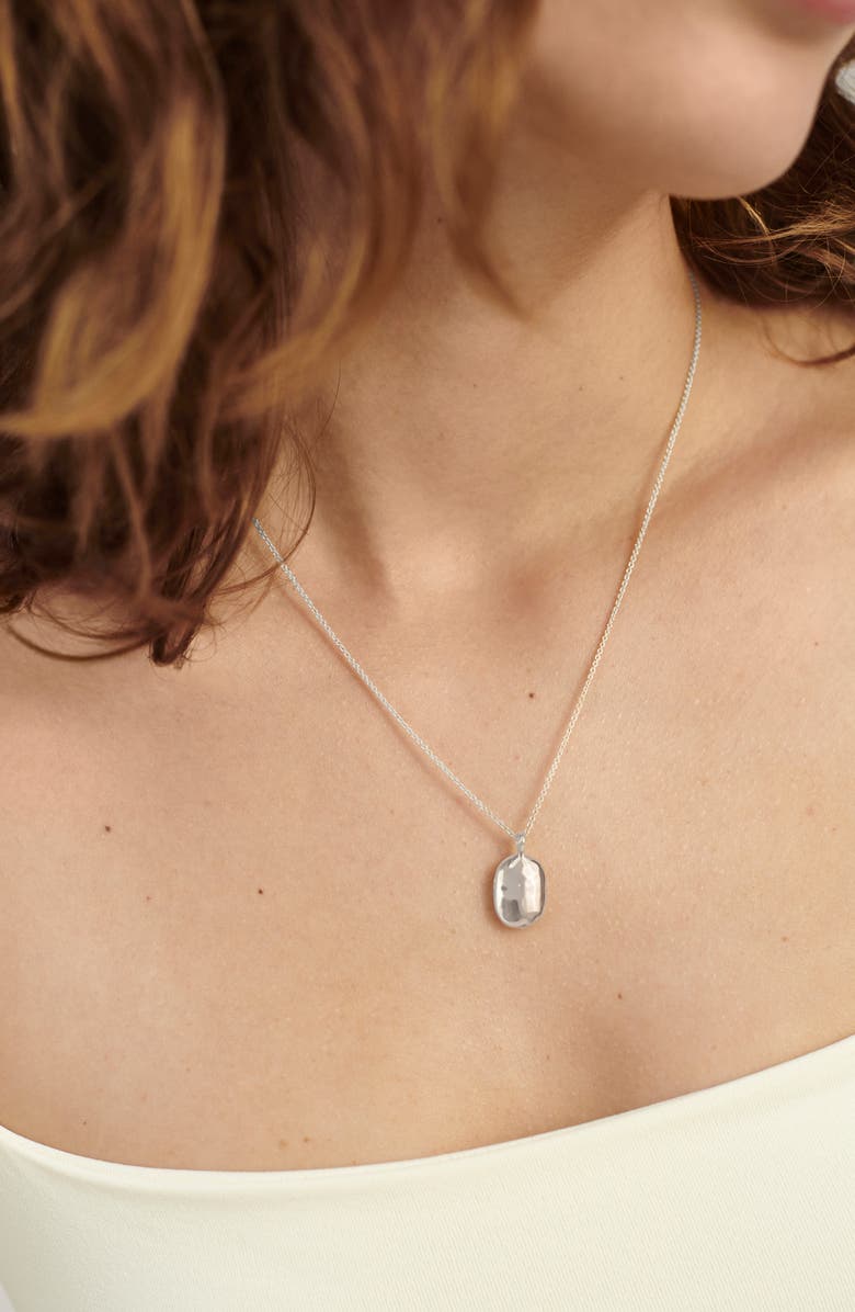 Monica Vinader Mini ID Locket Necklace, Alternate, color, Sterling Silver