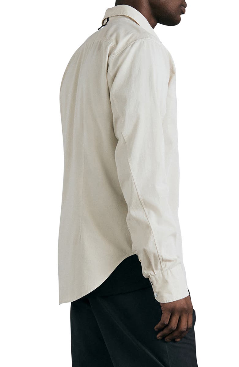rag & bone Arrow Garment Dyed Cotton Blend Button-Up Shirt, Alternate, color, 