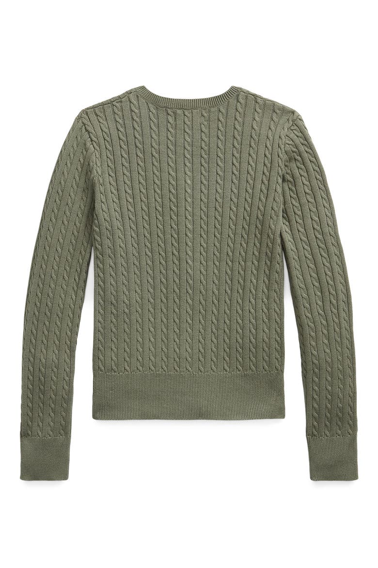 Kids' Cable Stitch Cotton Cardigan, Alternate, color, GREEN