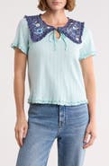 Free People Sol Collared Pointelle T-Shirt