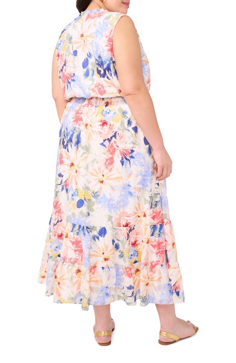 Vince Camuto Floral Tiered Smocked Waist Maxi Dress, Alternate, color,