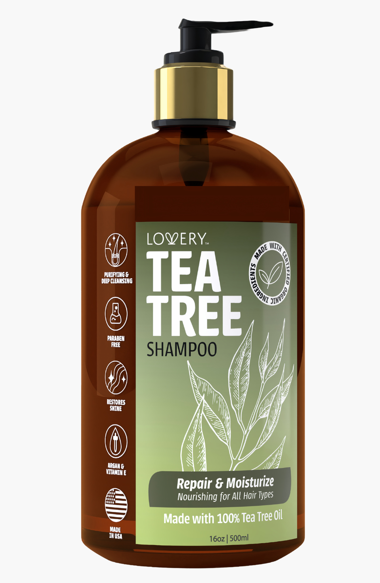 Lovery Tea Tree Shampoo, Main, color, Amber / Green