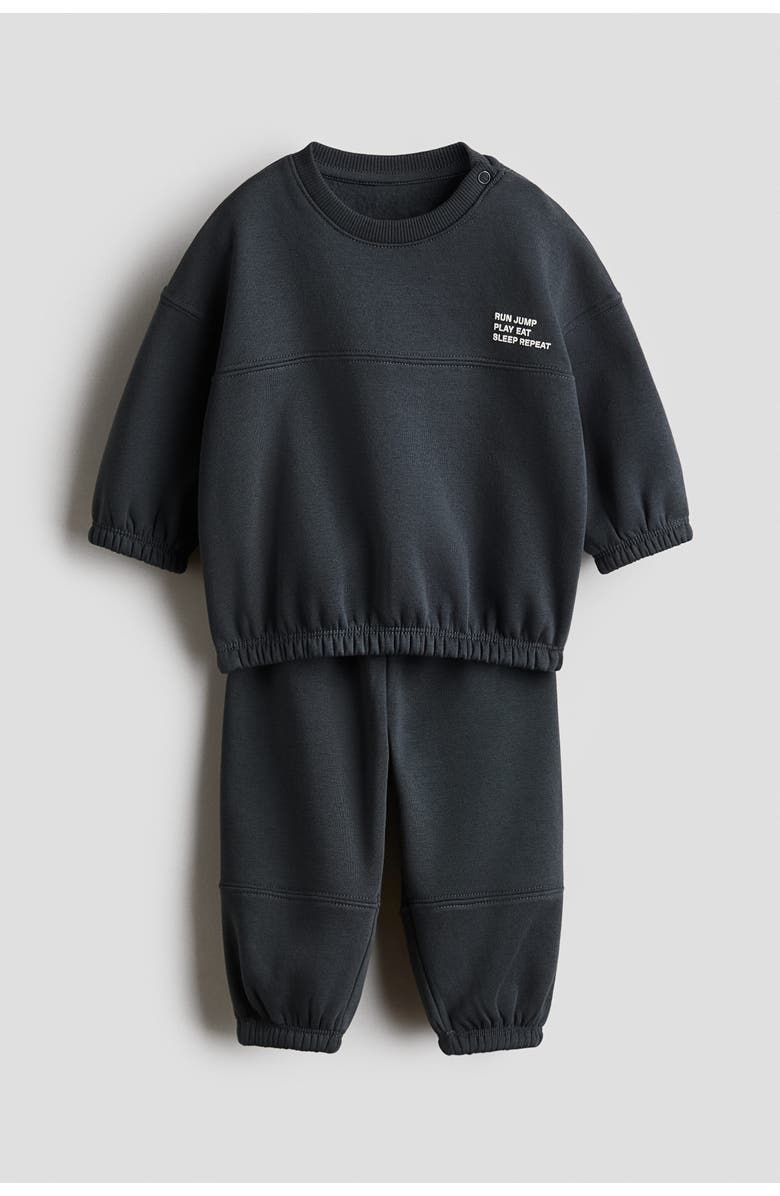 H&M 2-piece Sweatshirt Set, Main, color, Gray/Run Jump Play