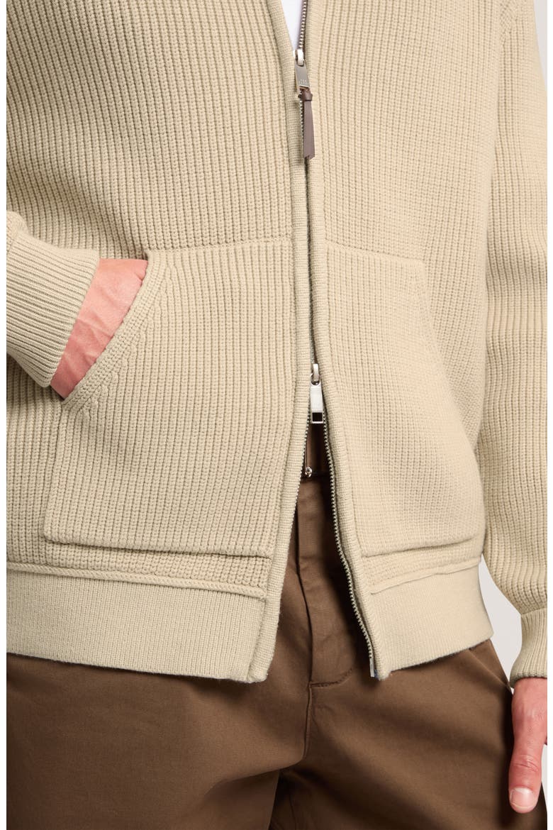 Fontain Ribbed Bomber Cardigan, Alternate, color, TAUPE