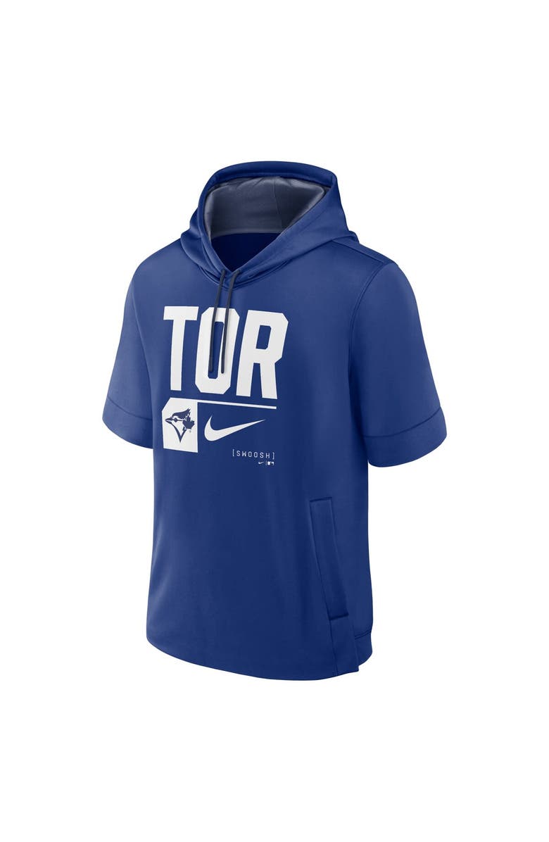 Nike Men's Nike Royal Toronto Blue Jays Tri Code Lockup Short Sleeve Pullover Hoodie, Alternate, color, Royal
