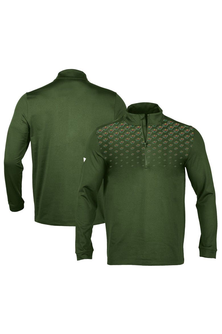 Men's Levelwear Hunter Green Minnesota Wild NHL x PGA Scout Midlayer Quarter-Zip Pullover Top, Main, color, Hunter Green