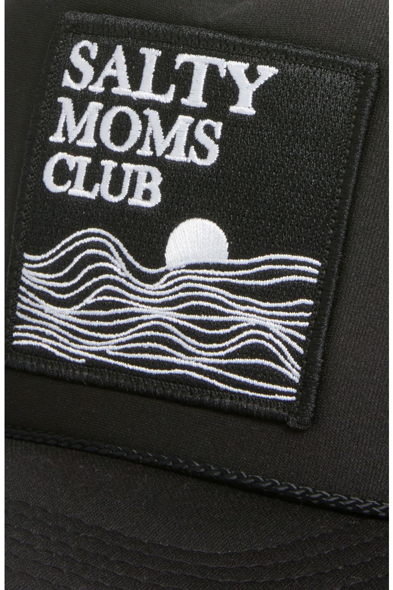 Salty Moms Club Patch Trucker Hat, Alternate, color, BLACK