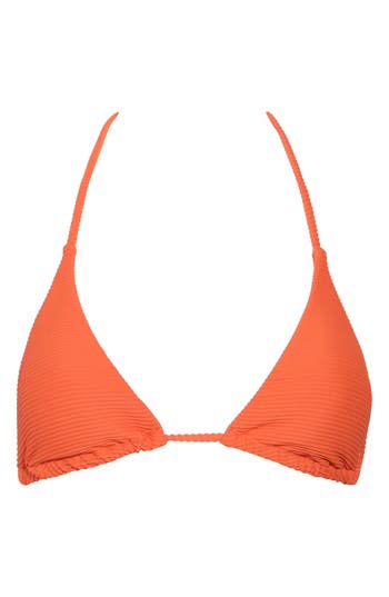 Billabong Tanlines Triangle Bikini Top In Coral Craze