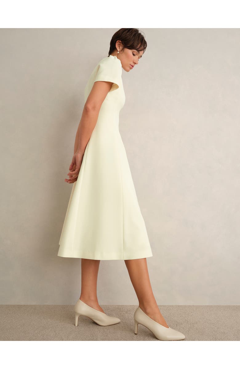 HOBBS LONDON Eliana Fit Flare Midi Dress, Alternate, color, Pale Yellow