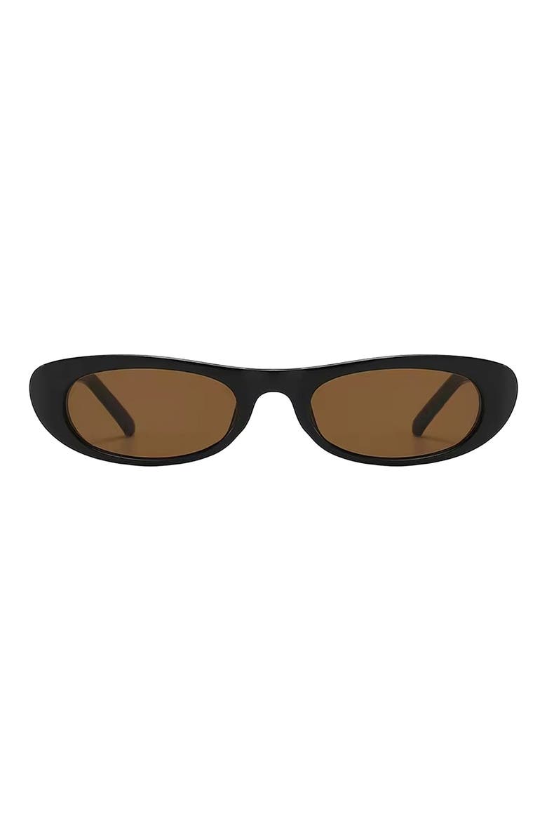 Nina 68mm Polarized Oversize Oval Sunglasses, Main, color, BLACK/BROWN