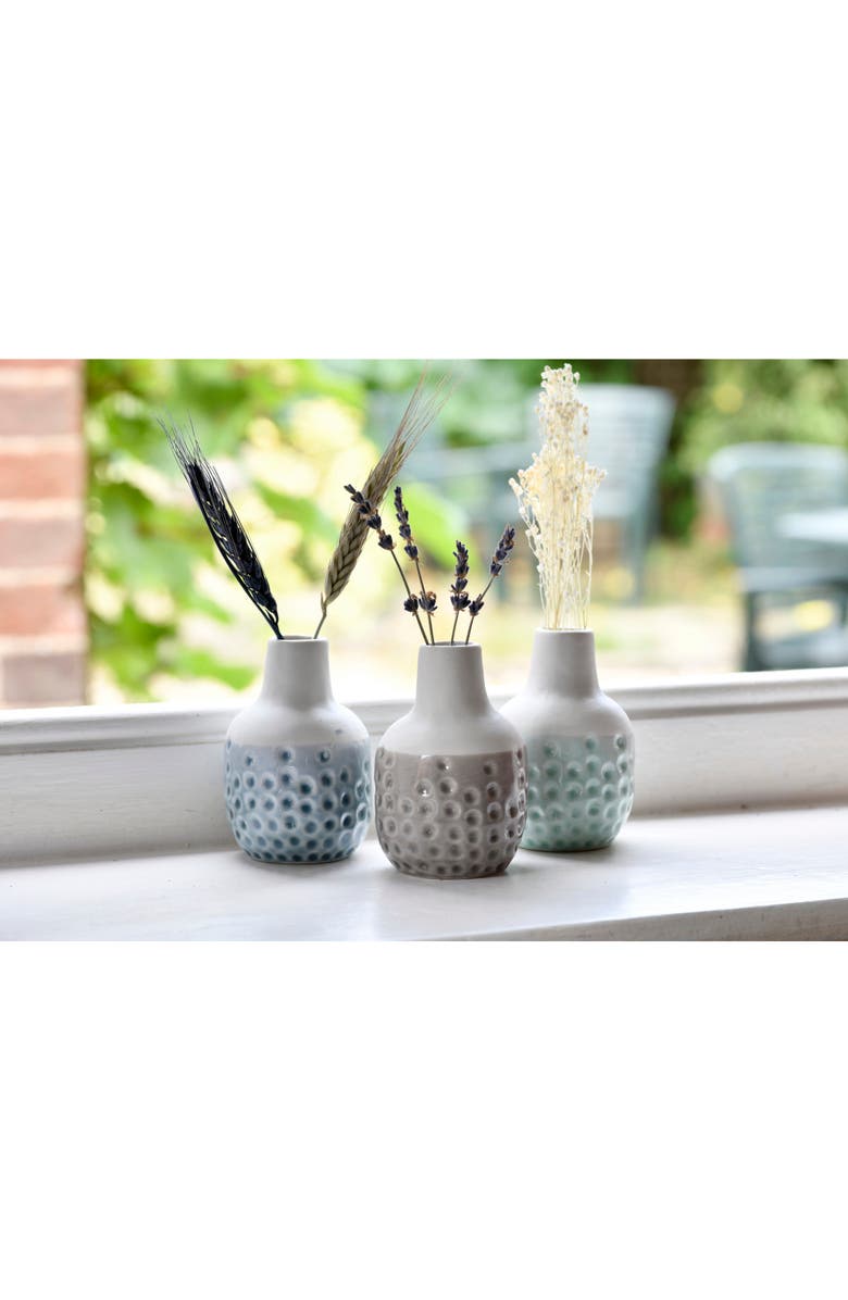 Burgon & Ball Dotty Mini Vase Trio Set, Alternate, color, Stone