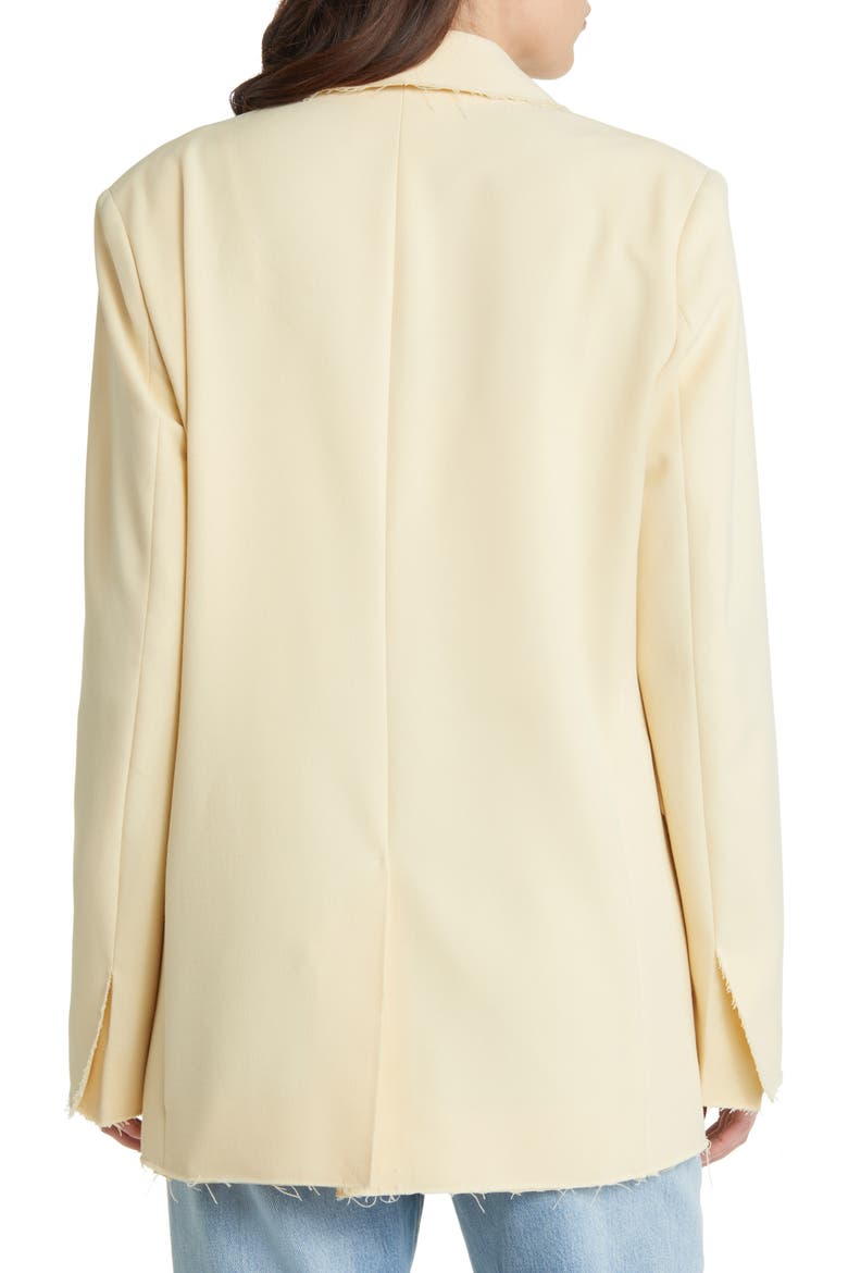 Oversize Raw Edge Blazer, Alternate, color, BUTTER