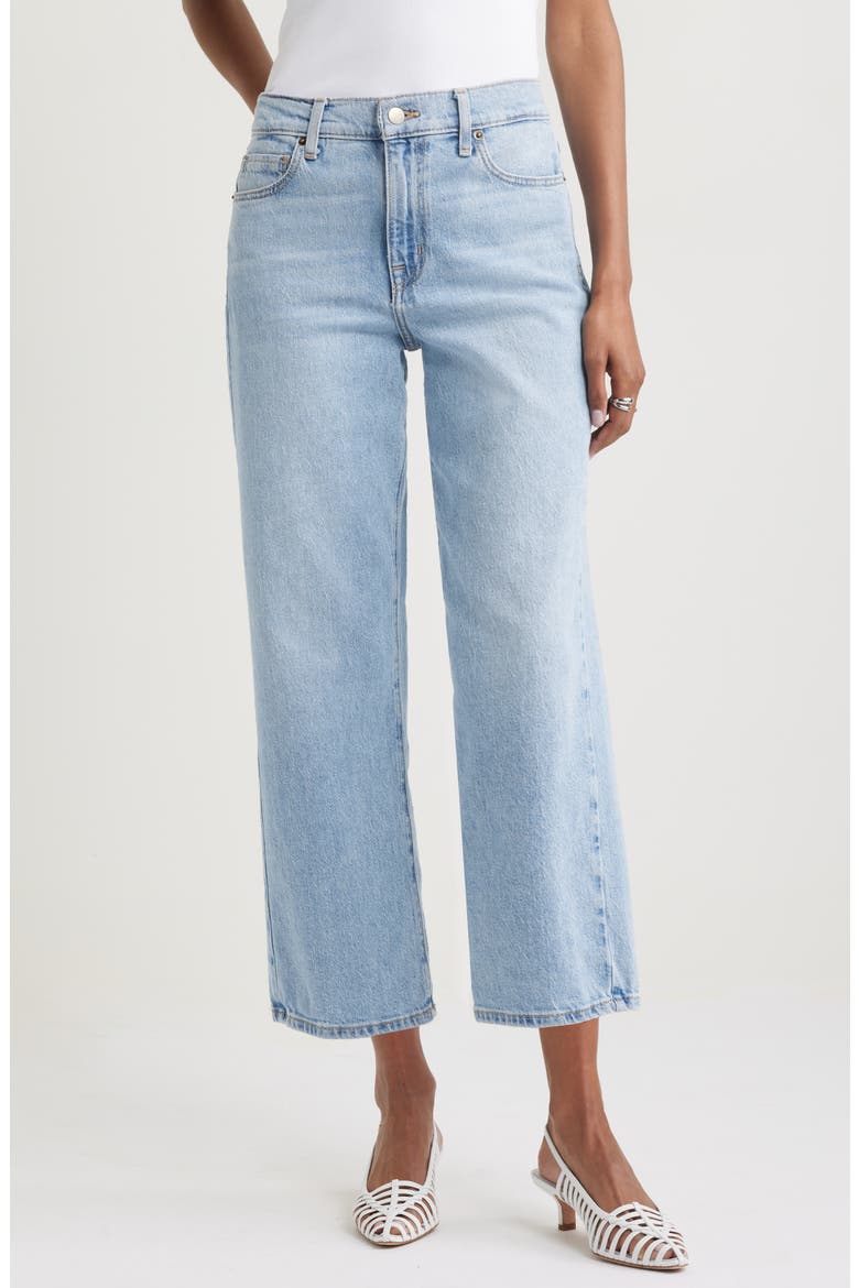 High Waist Relaxed Straight Leg Jeans, Main, color, LIGHT WASH