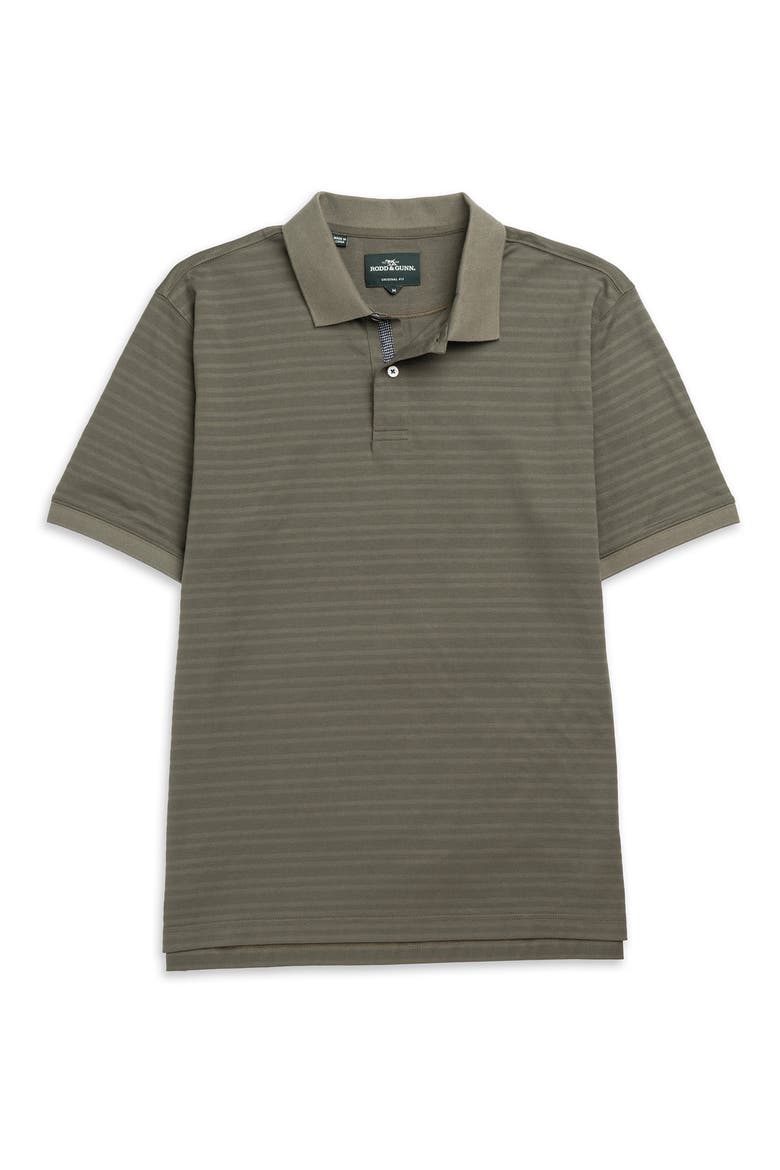 Evans Bay Stripe Cotton Piqué Polo, Alternate, color, FOREST