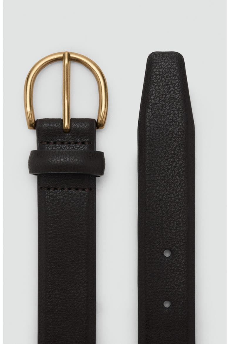 Pebble Leather Belt, Alternate, color, DARK BROWN
