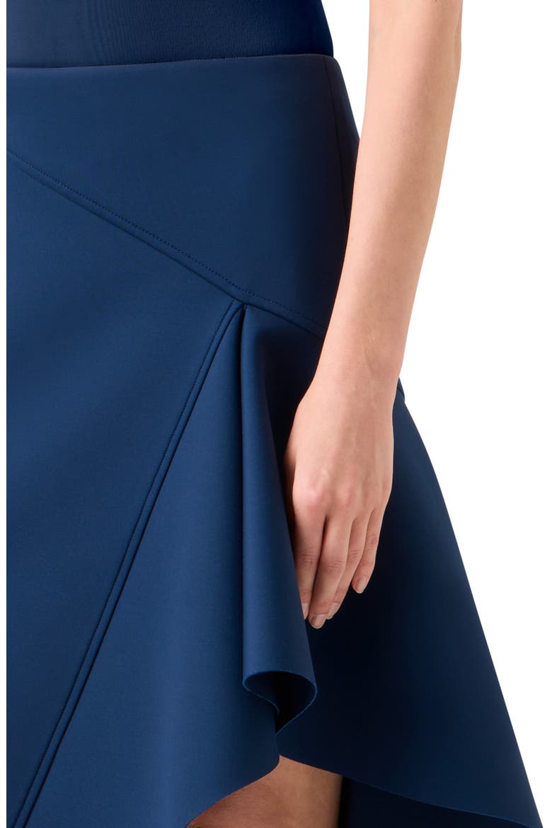 Asymmetric Techno Neoprene Skirt, Alternate, color, DENIM BLUE