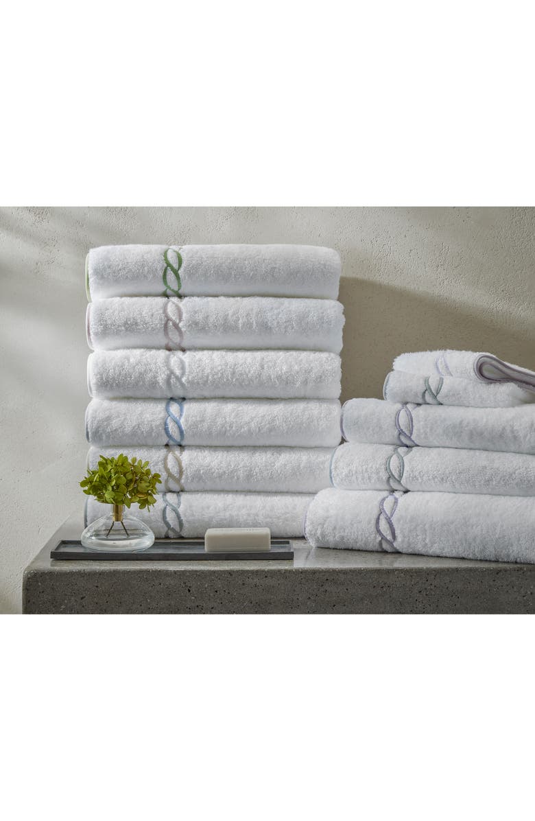 Matouk Classic Chain Bath Towel, Alternate, color, Silver