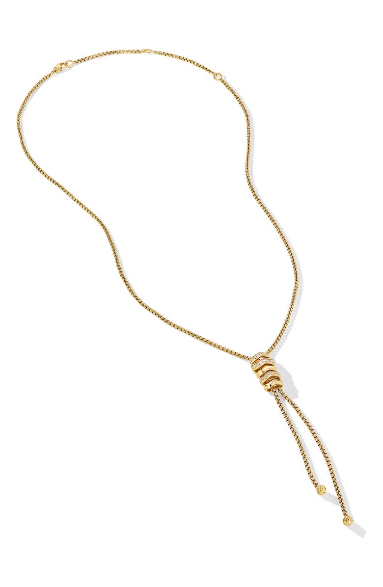 David Yurman Stax Zig Zag Y Necklace with Diamonds, Alternate, color, 18K Yellow Gold