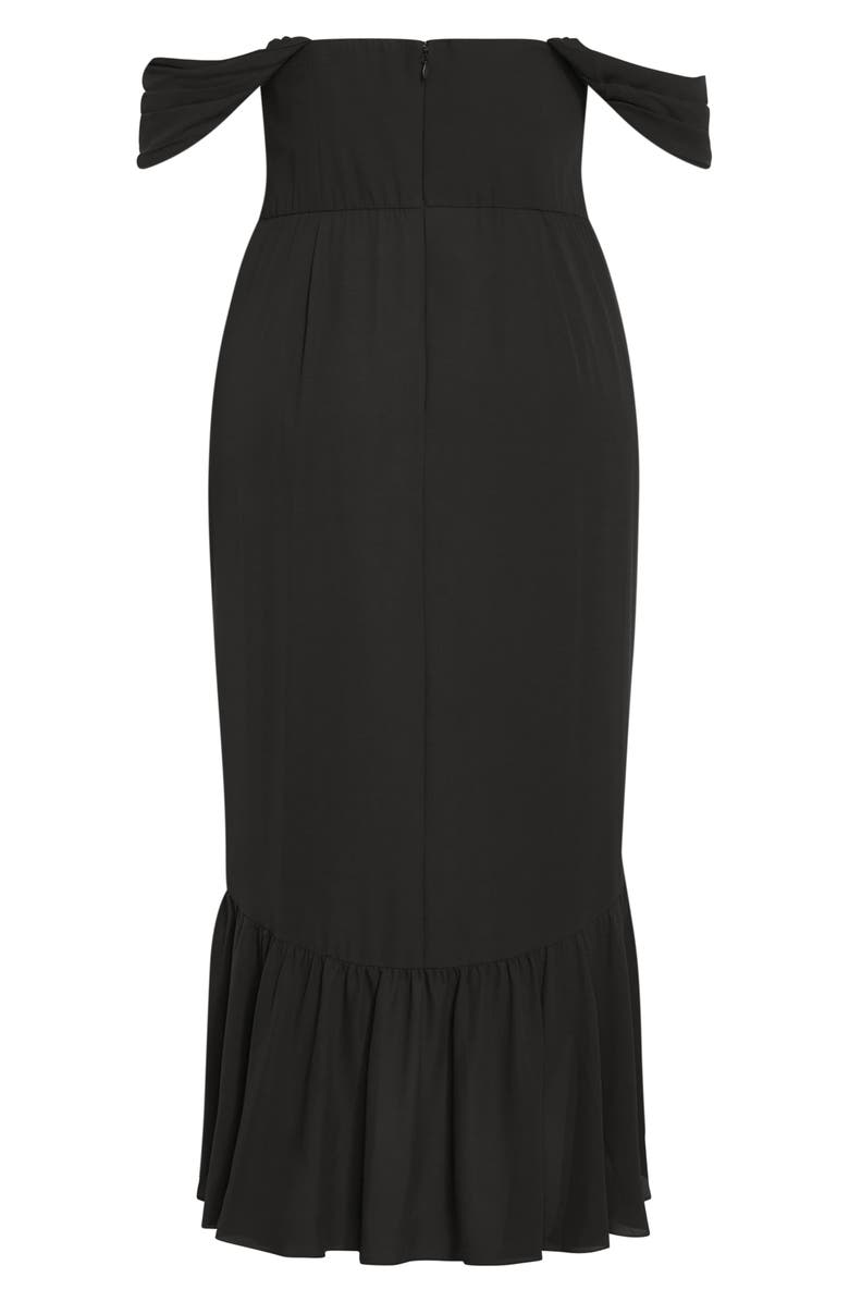 City Chic Rosabella Off the Shoulder Maxi Dress, Alternate, color, Black