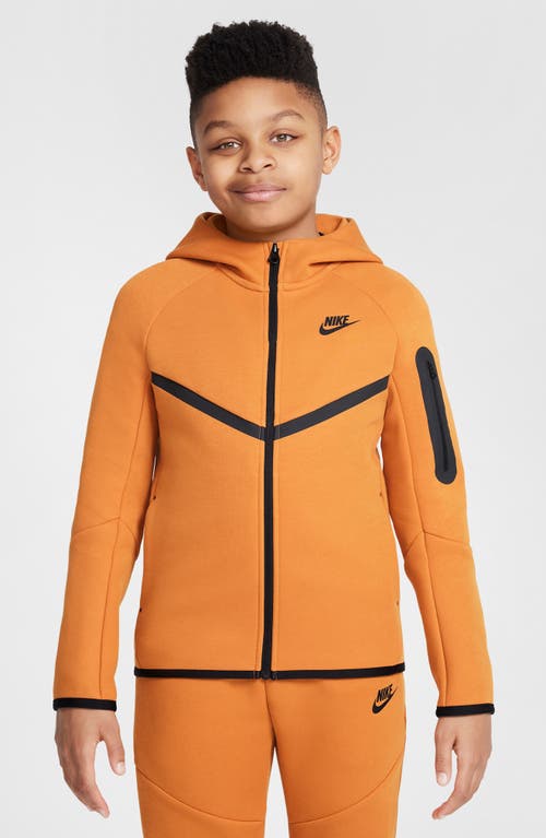 Nike Sportswear Tech Fleece Big Kids' Full-zip Hoodie In Orange
