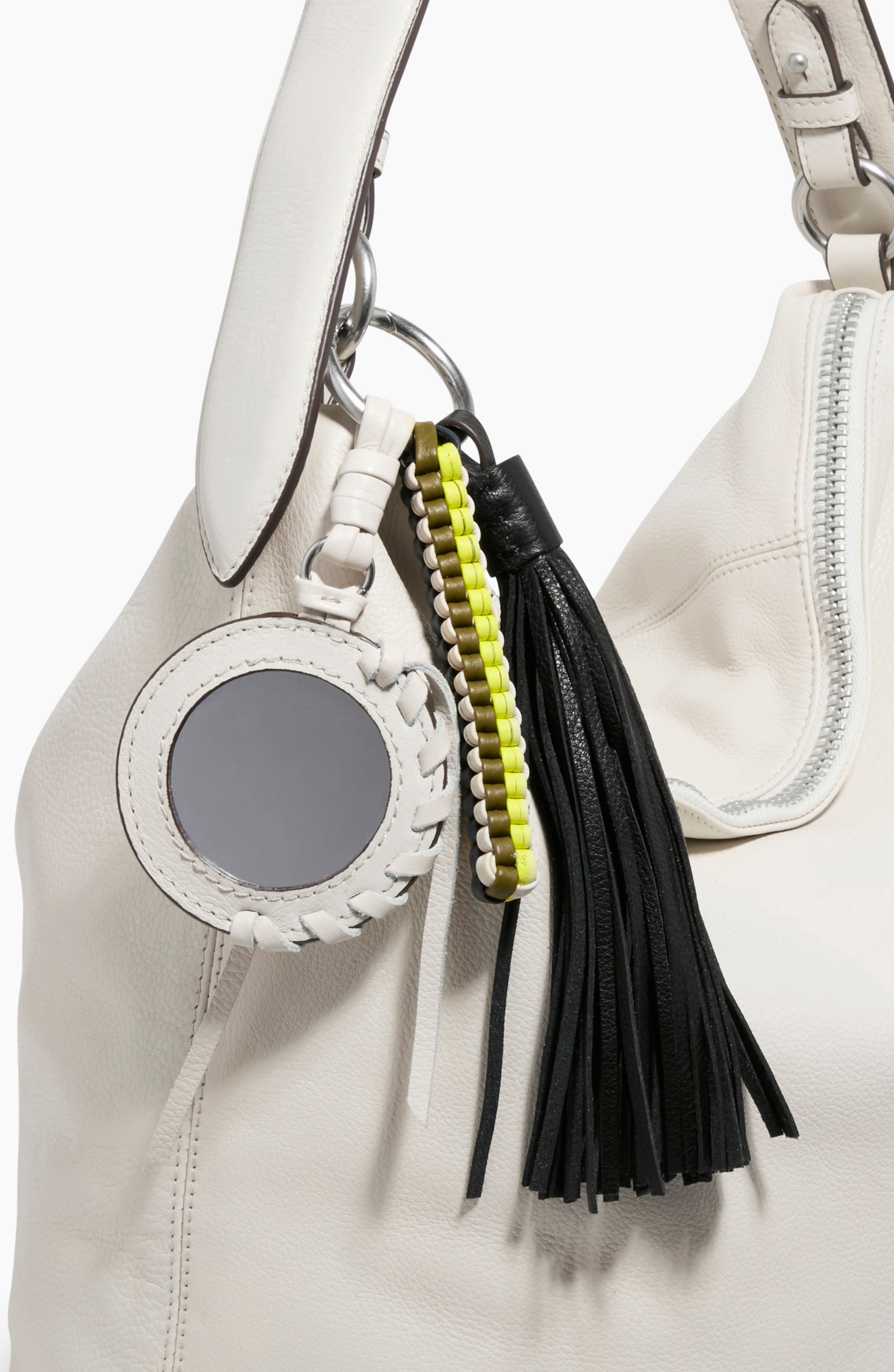 AIMEE Mirror Bag Charm, Alternate, color, White Multi
