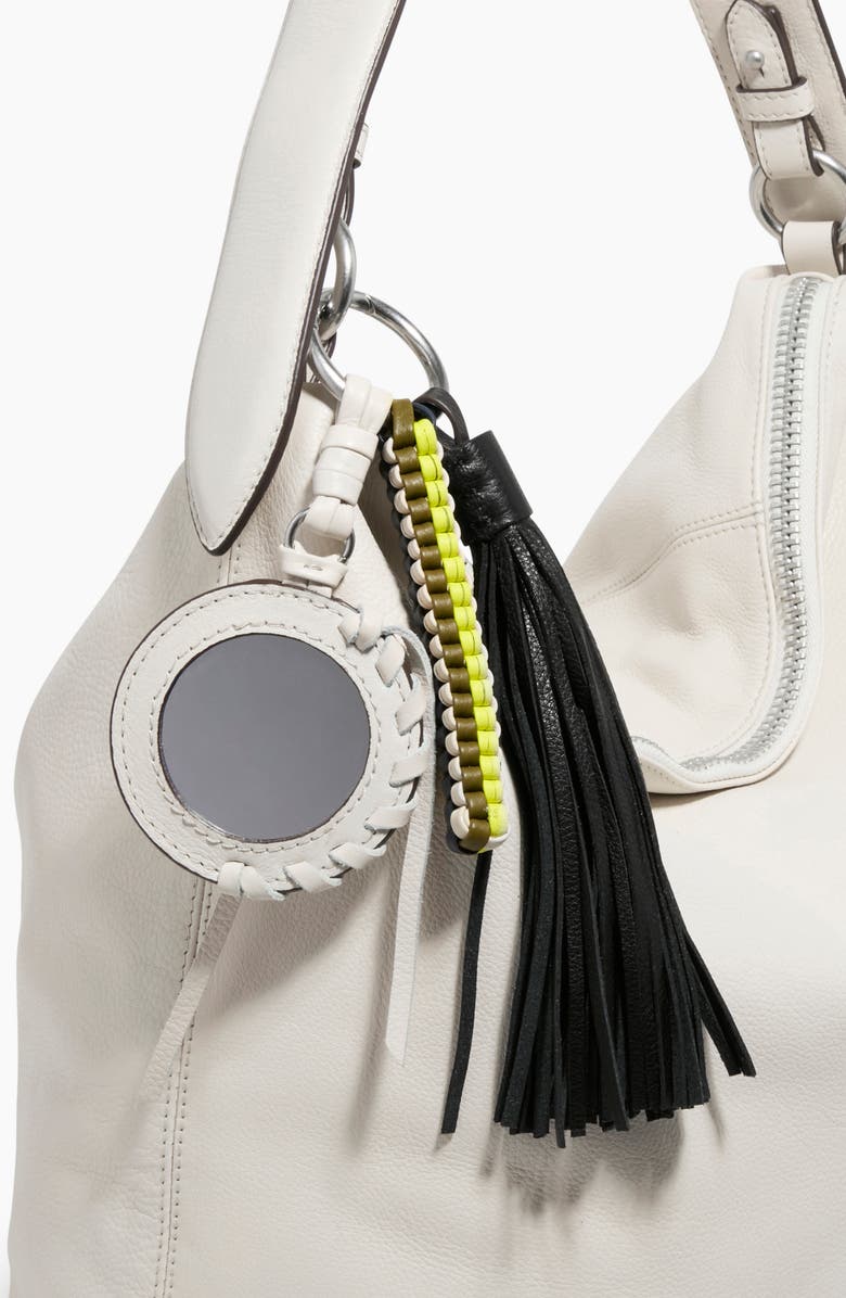 AIMEE Mirror Bag Charm, Alternate, color, White Multi