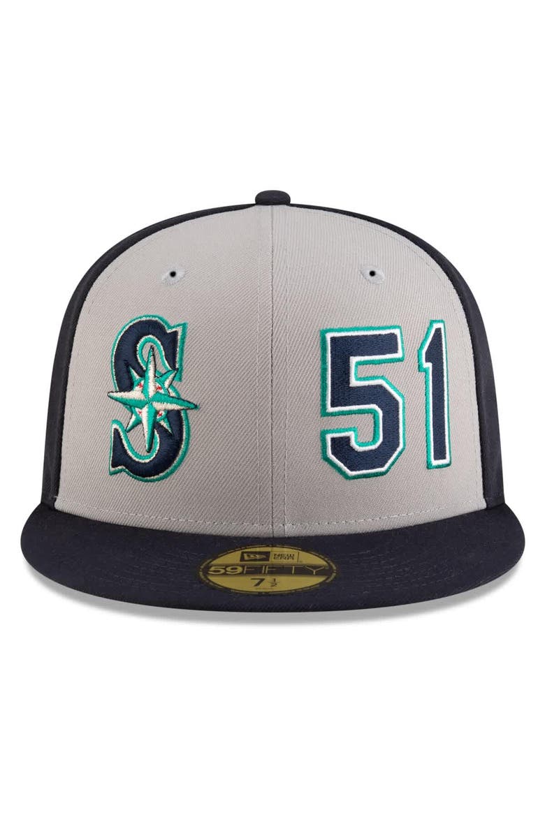 Men's  New Era Ichiro Suzuki Navy/Gray Seattle Mariners 2025 Baseball Hall of Fame 59FIFTY Fitted Hat, Alternate, color, Navy