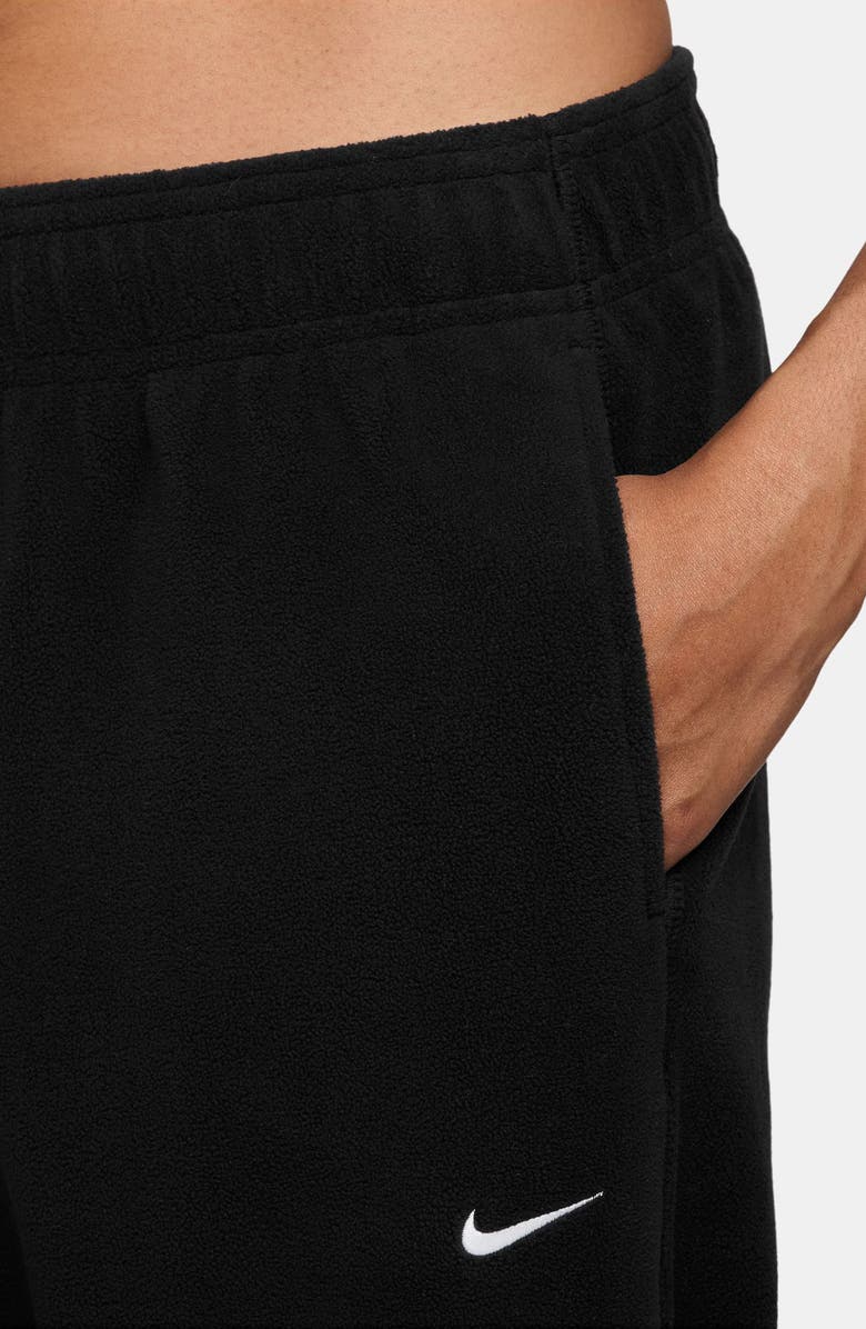 Nike One Therma-FIT Mid Rise Fleece Pants, Alternate, color, Black/ White
