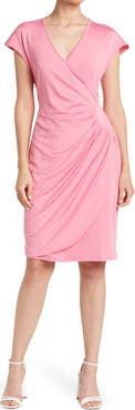 Love By Design Delaney Cap Sleeve Side Ruched Midi Dress