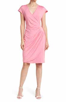Delaney Cap Sleeve Side Ruched Midi Dress