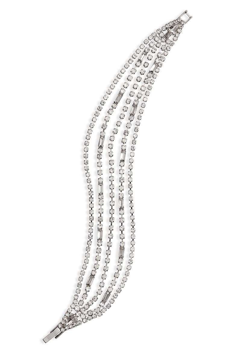 Cystal Multi Fancy Stone Bracelet, Main, color, CRYSTAL/ SILVER