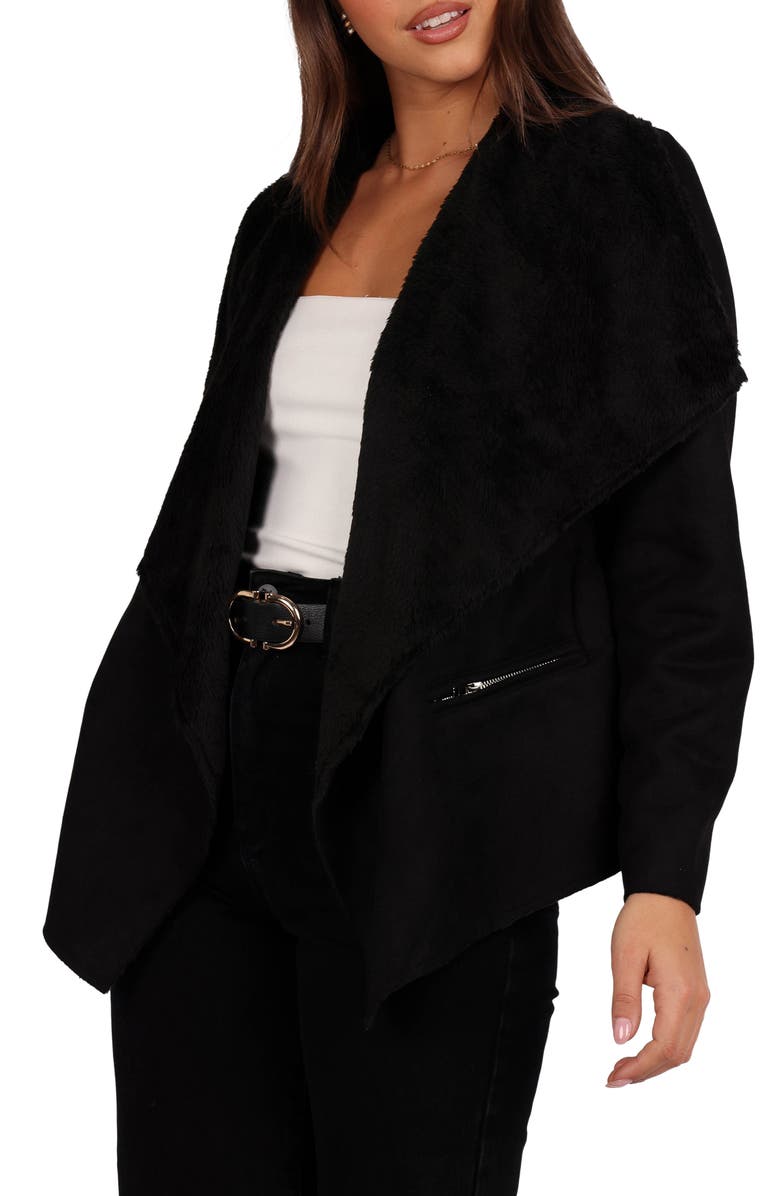 Petal & Pup Lopez Faux Shearling Jacket, Alternate, color, Black