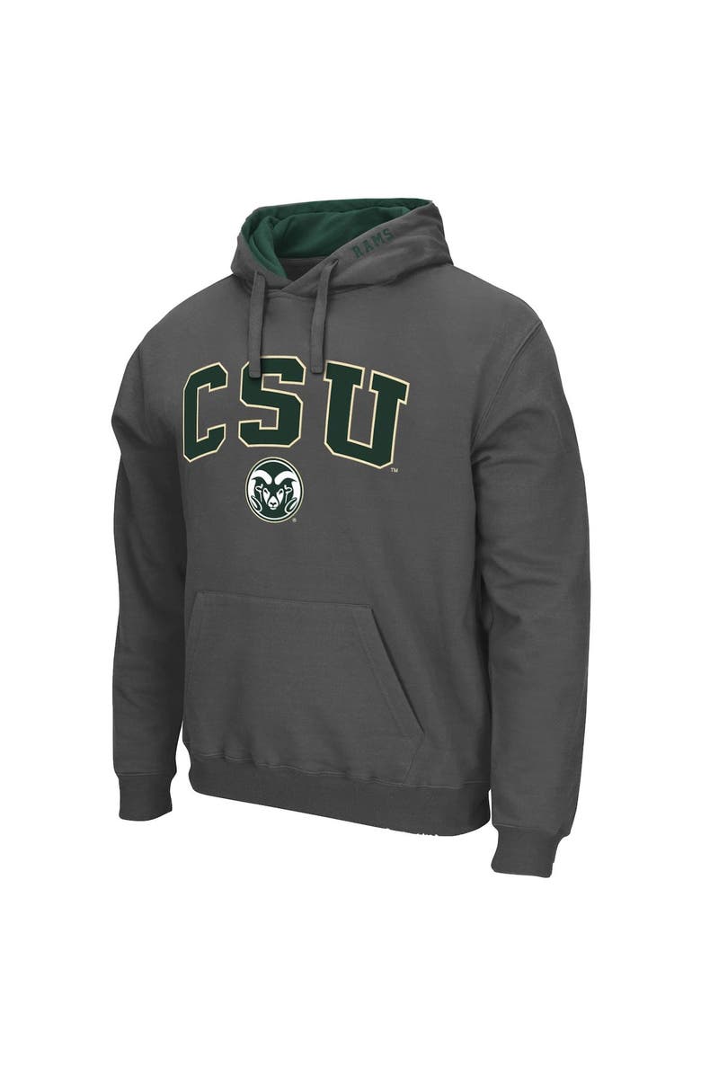COLOSSEUM Men's Colosseum Charcoal Colorado State Rams Arch and Logo Pullover Hoodie, Alternate, color, Charcoal