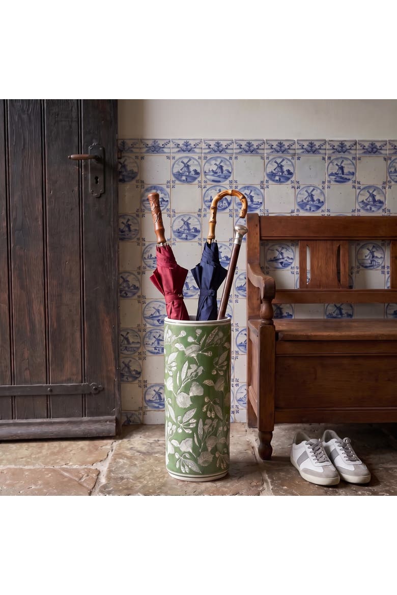 Green Ceramic Umbrella Stand, Alternate, color, Green