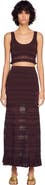 SANDRO Pointelle knit maxi skirt