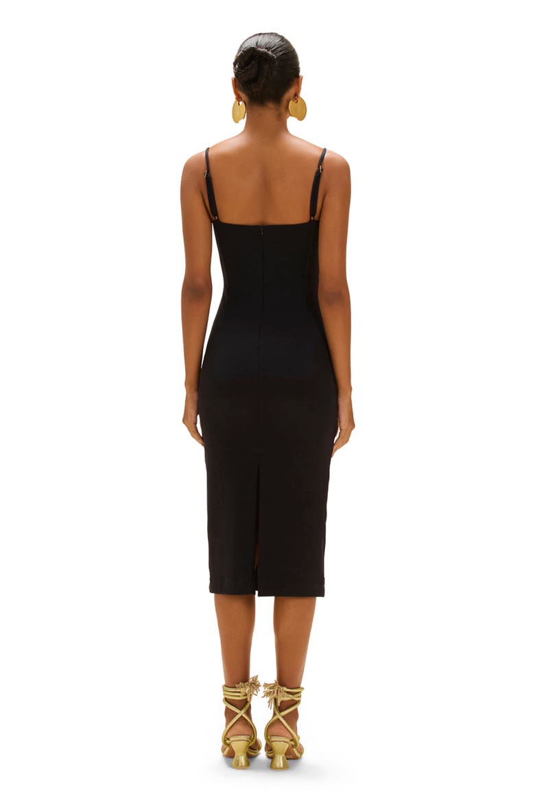 Jade Knit Cut Out Midi Dress, Alternate, color, BLACK