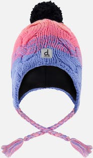 Deux par Deux Winter Peruvian Gradient Fleece-Lined Pompom Knit Hat
