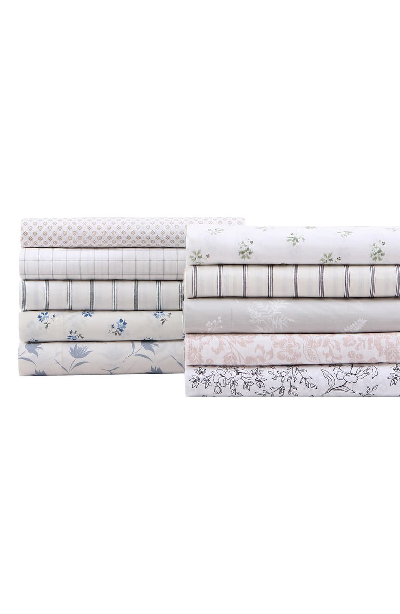 STONE COTTAGE Millstone 200 Thread Count Cotton Percale Sheet Set, Alternate, color, Light Beige