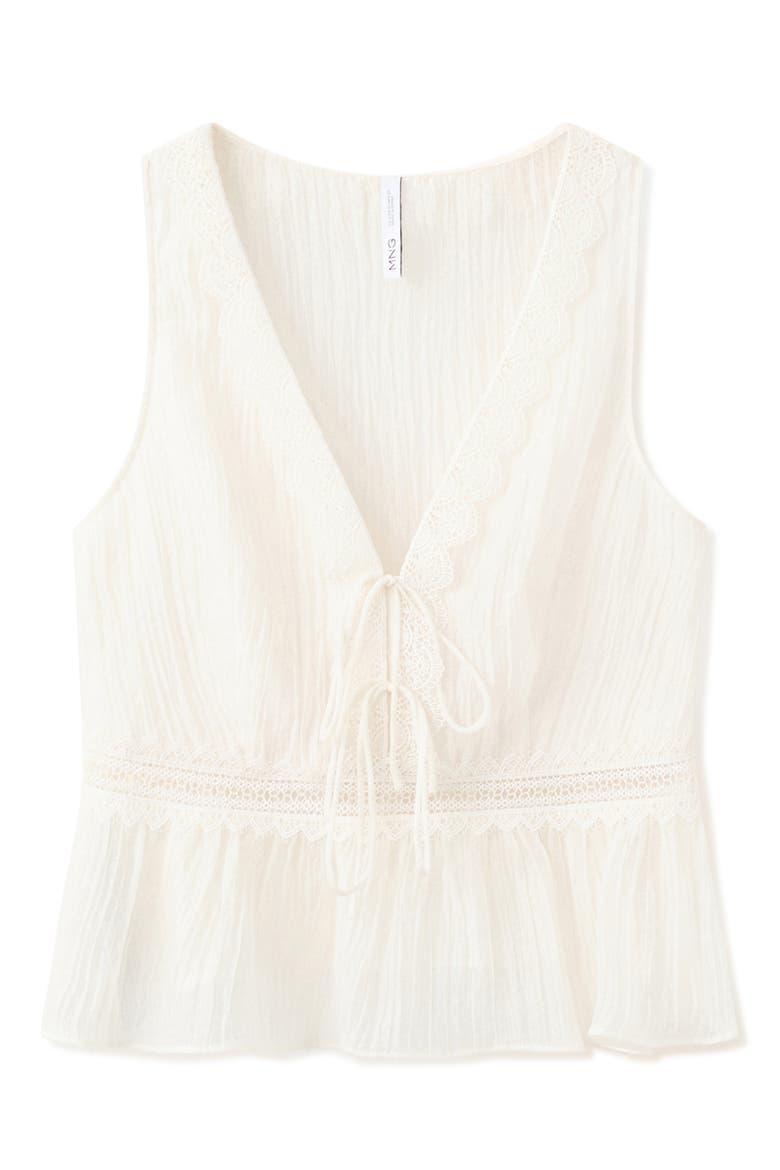 Elena Lace Peplum Top, Alternate, color, ECRU
