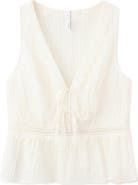 MANGO Elena Lace Peplum Top