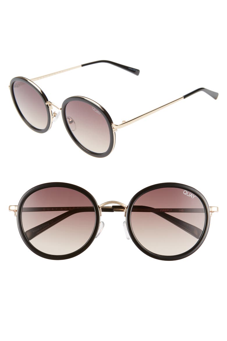 Australia Firefly 52mm Round Sunglasses, Main, color, BLACK/ BROWN