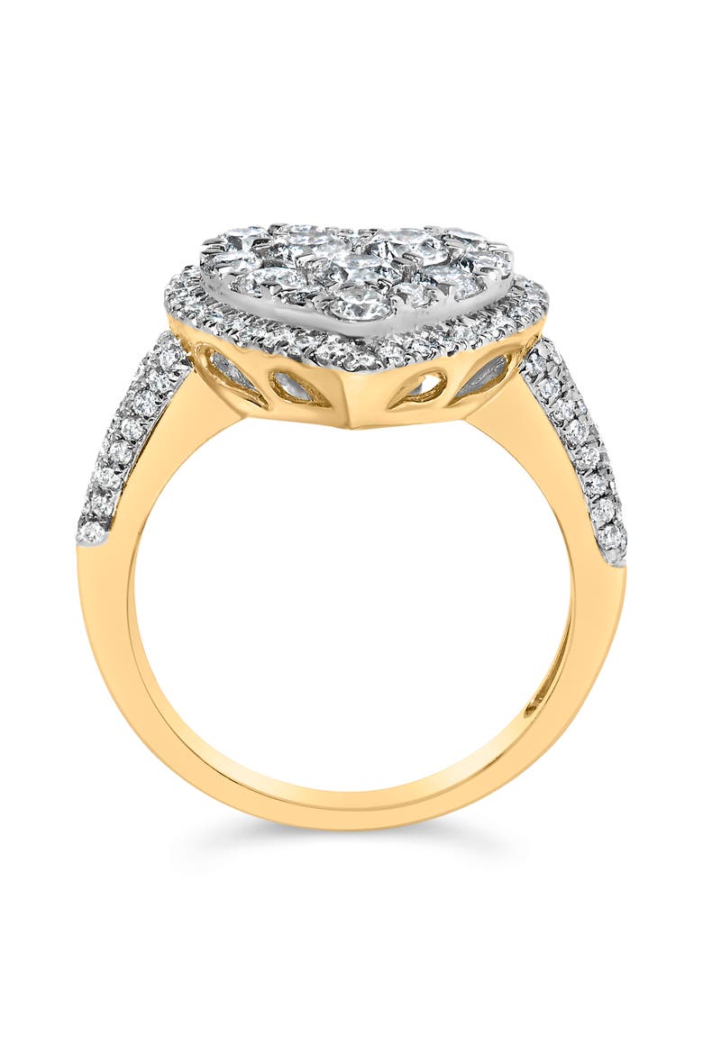 14K Yellow Gold 1 1/2 Cttw Diamond Heart Shaped Composite Ring, Alternate, color, Yellow Gold