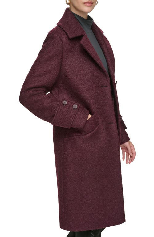 Andrew Marc Regine Pressed Bouclé Wool Blend Coat In Rosewood