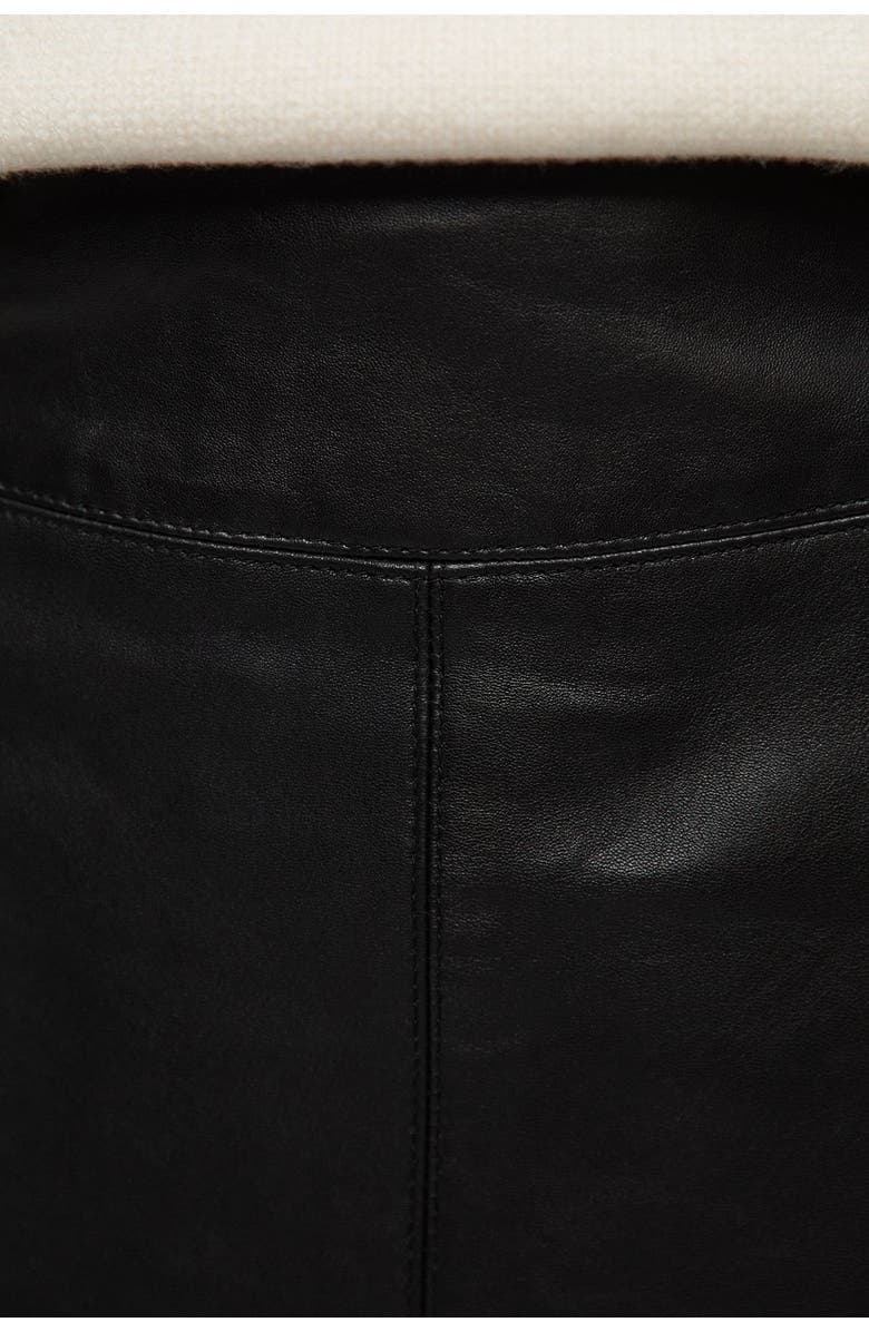 Karen Millen Leather Signature Pencil Skirt, Alternate, color, Black