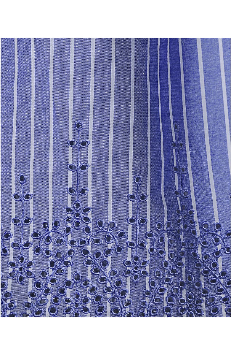 Lands' End Tiered Cotton Poplin Eyelet Maxi Dress, Alternate, color, Sapphire Gem Stripe Eyelet