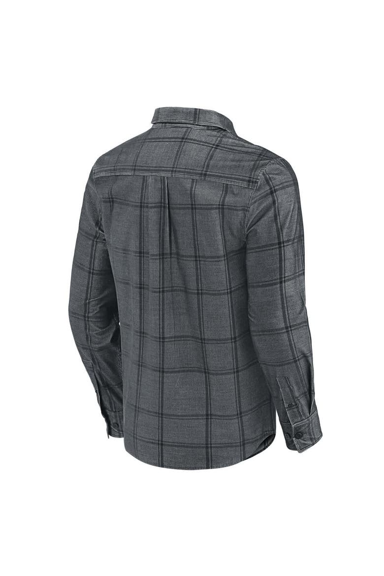 Men's Darius Rucker Collection by Fanatics Gray New York Mets Thin Wale Corduroy Plaid Button Up Shirt, Alternate, color, Gray