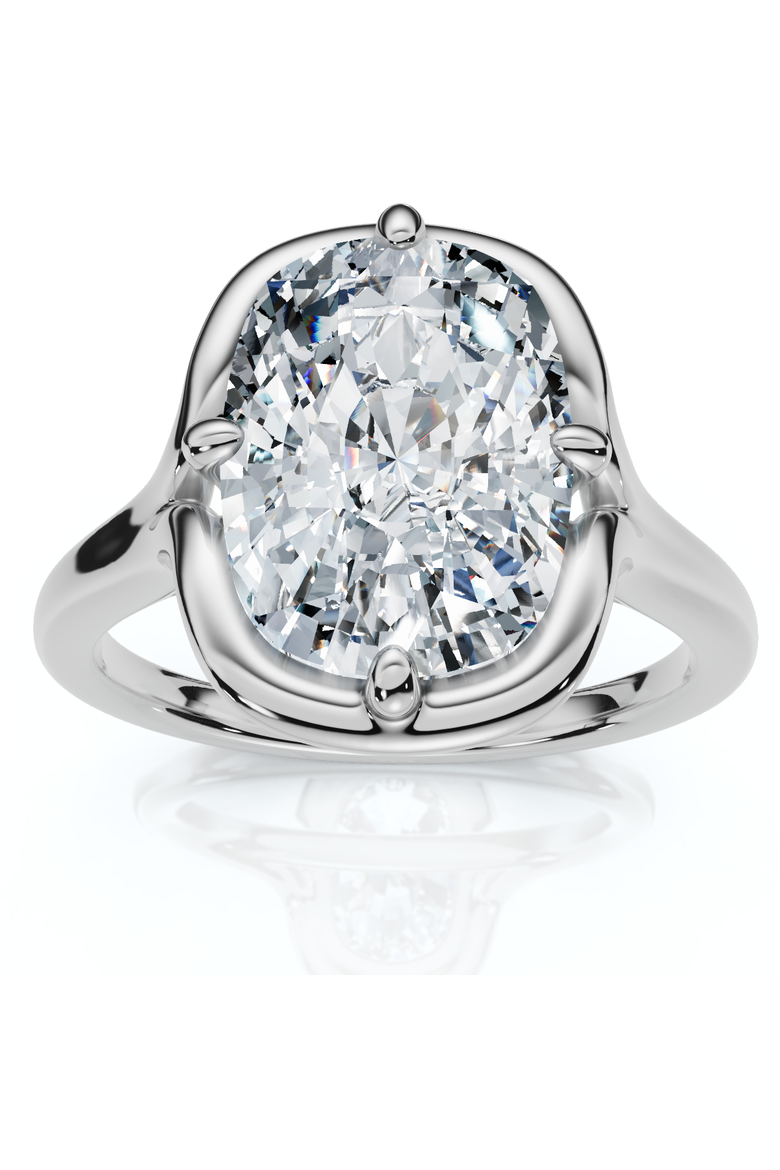 Certified 3Ct Sylva Elongated Cushion Diamond Engagement Ring 14k Gold Lab Grown, Main, color, 14k White Gold