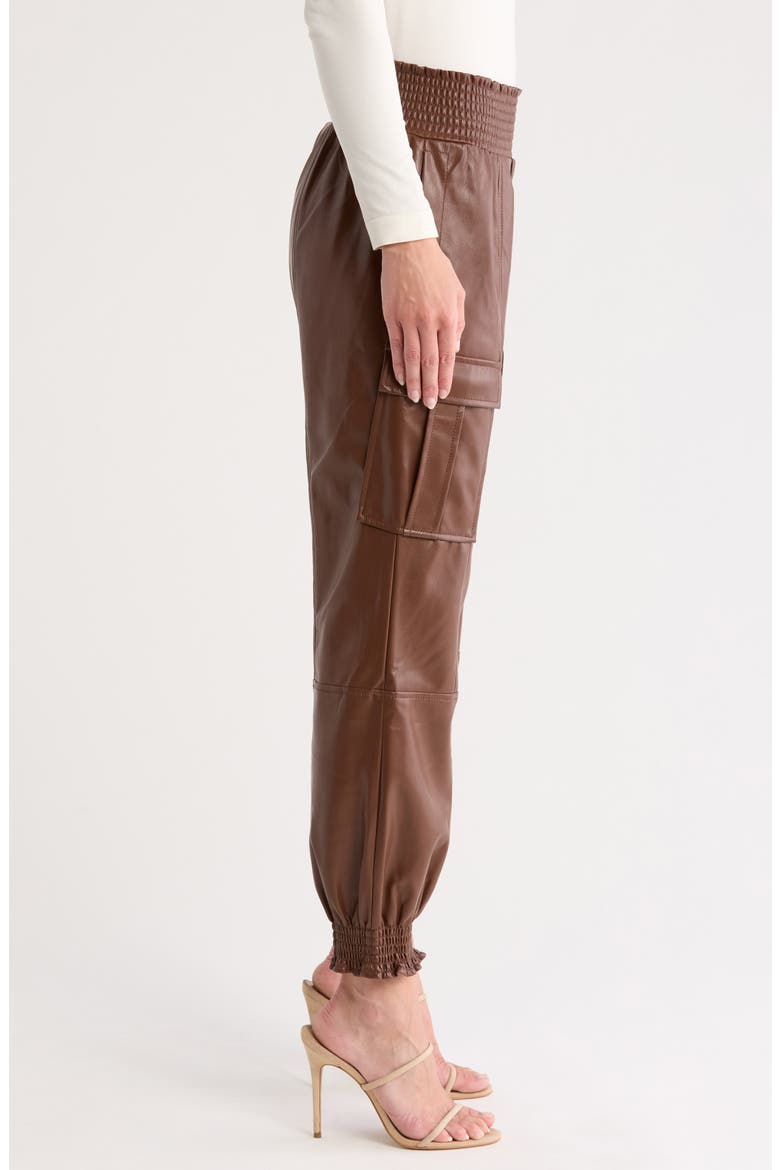 Jenning Lite Faux Leather Cargo Pants, Alternate, color, ESPRESSO